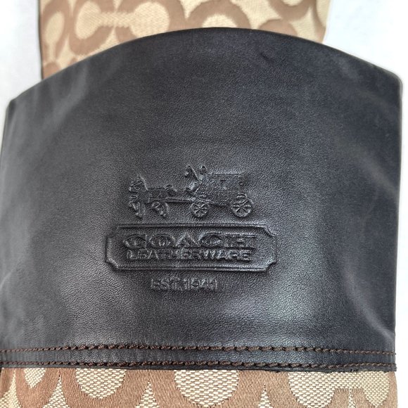 Coach Chrissi Monogram beige brown riding boots - Picture 5 of 9